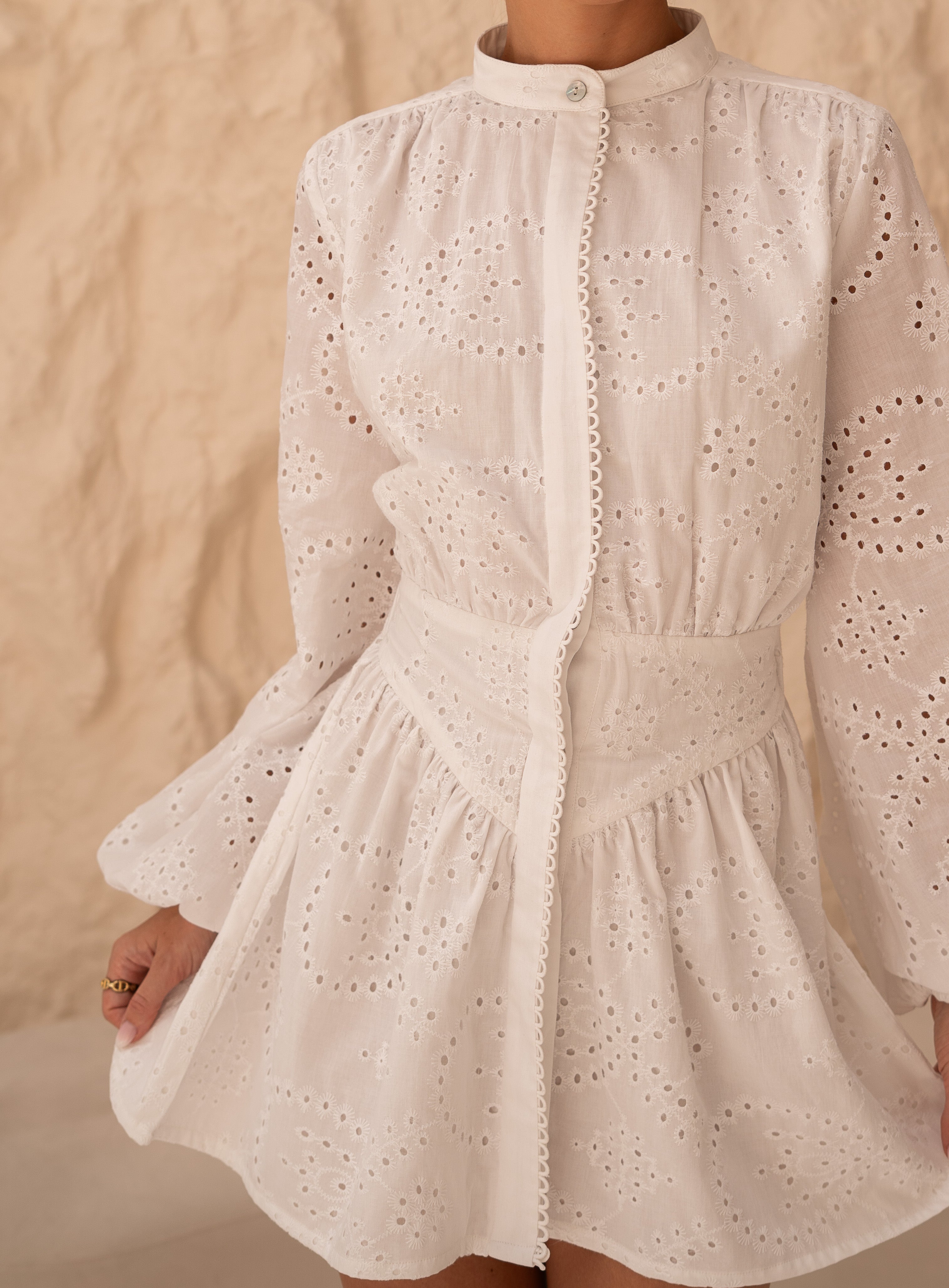 Isabella Broderie Cotton Day Dress