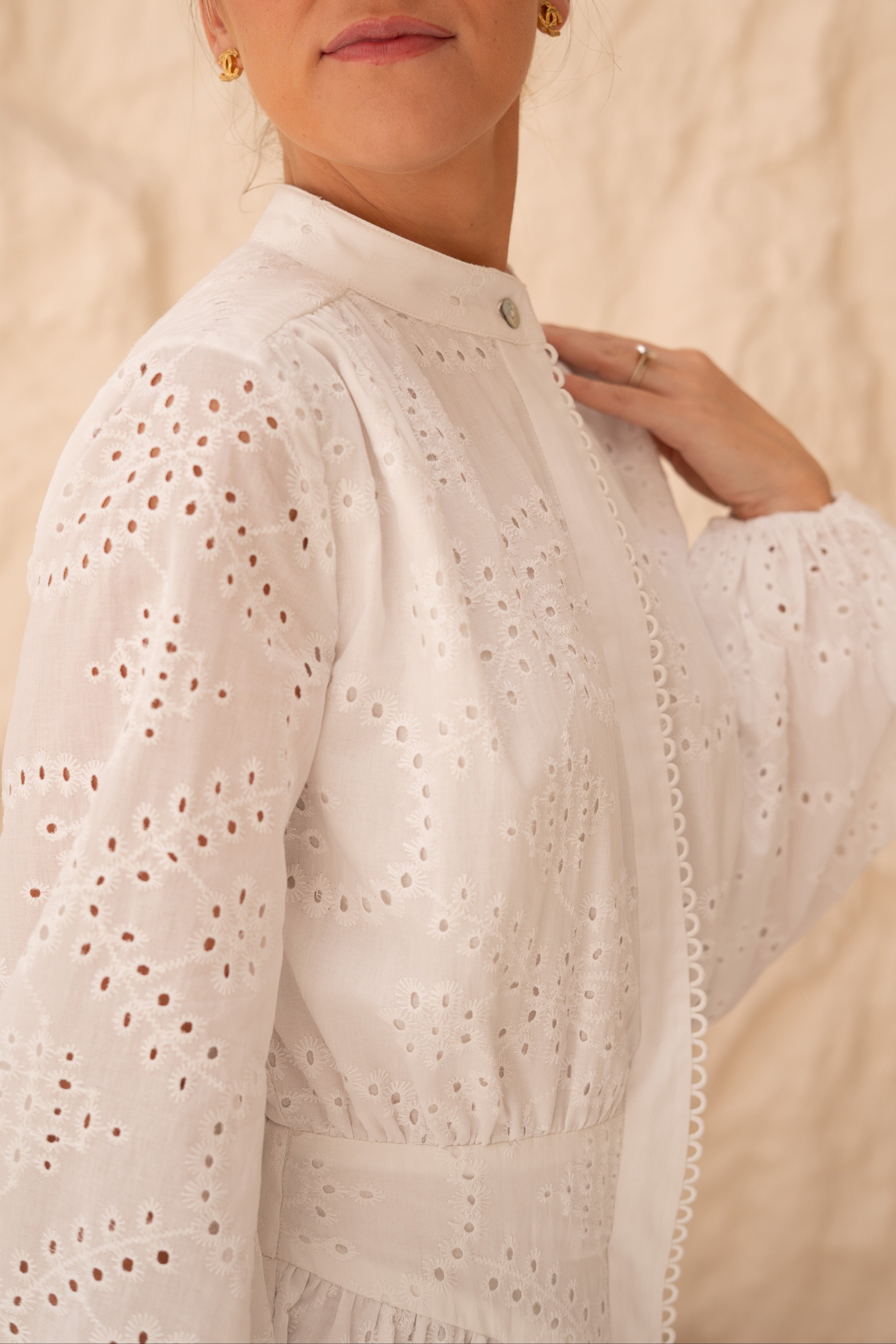 Isabella Broderie Cotton Day Dress