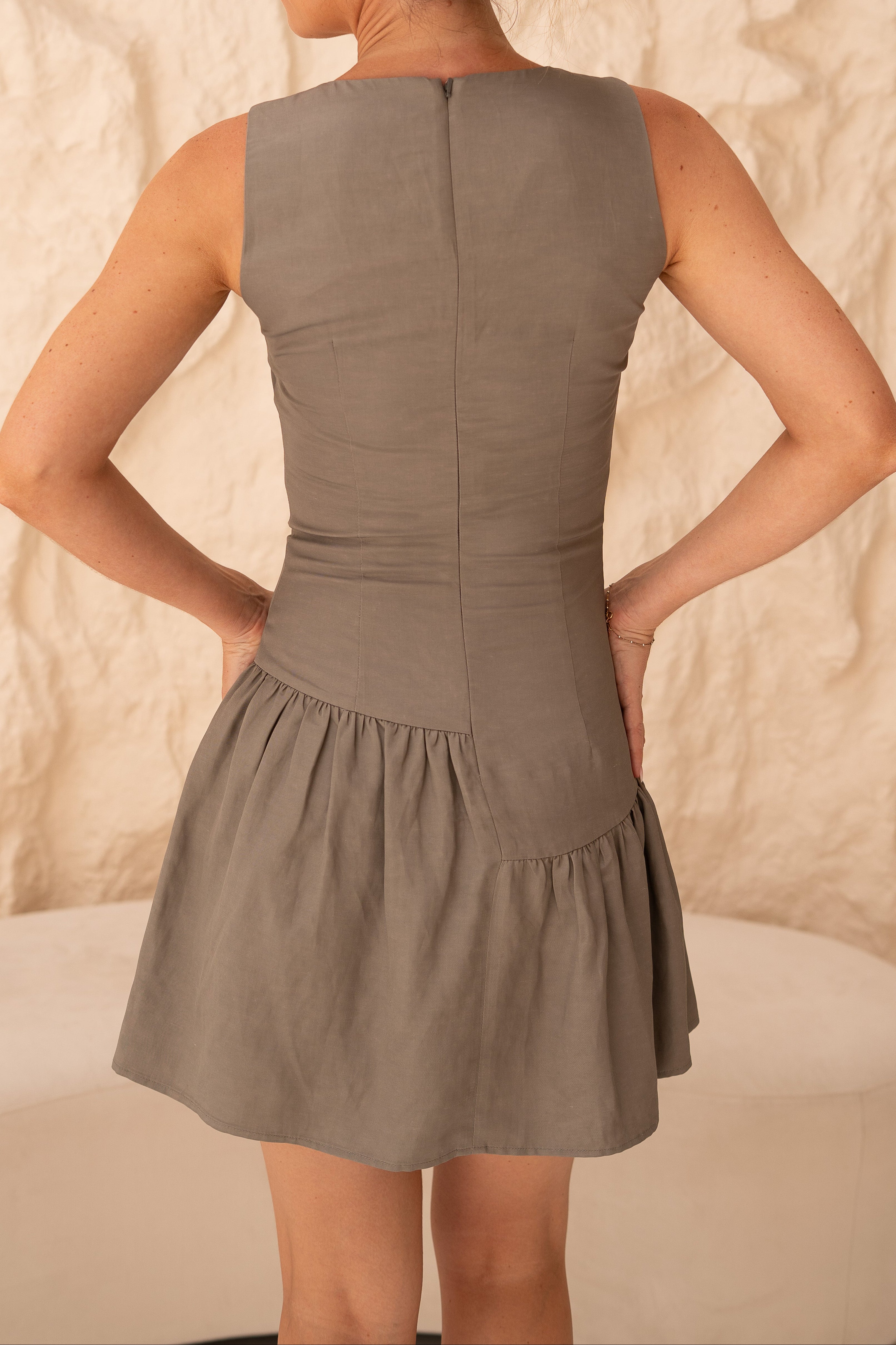Fiorella Button Front Mini Dress
