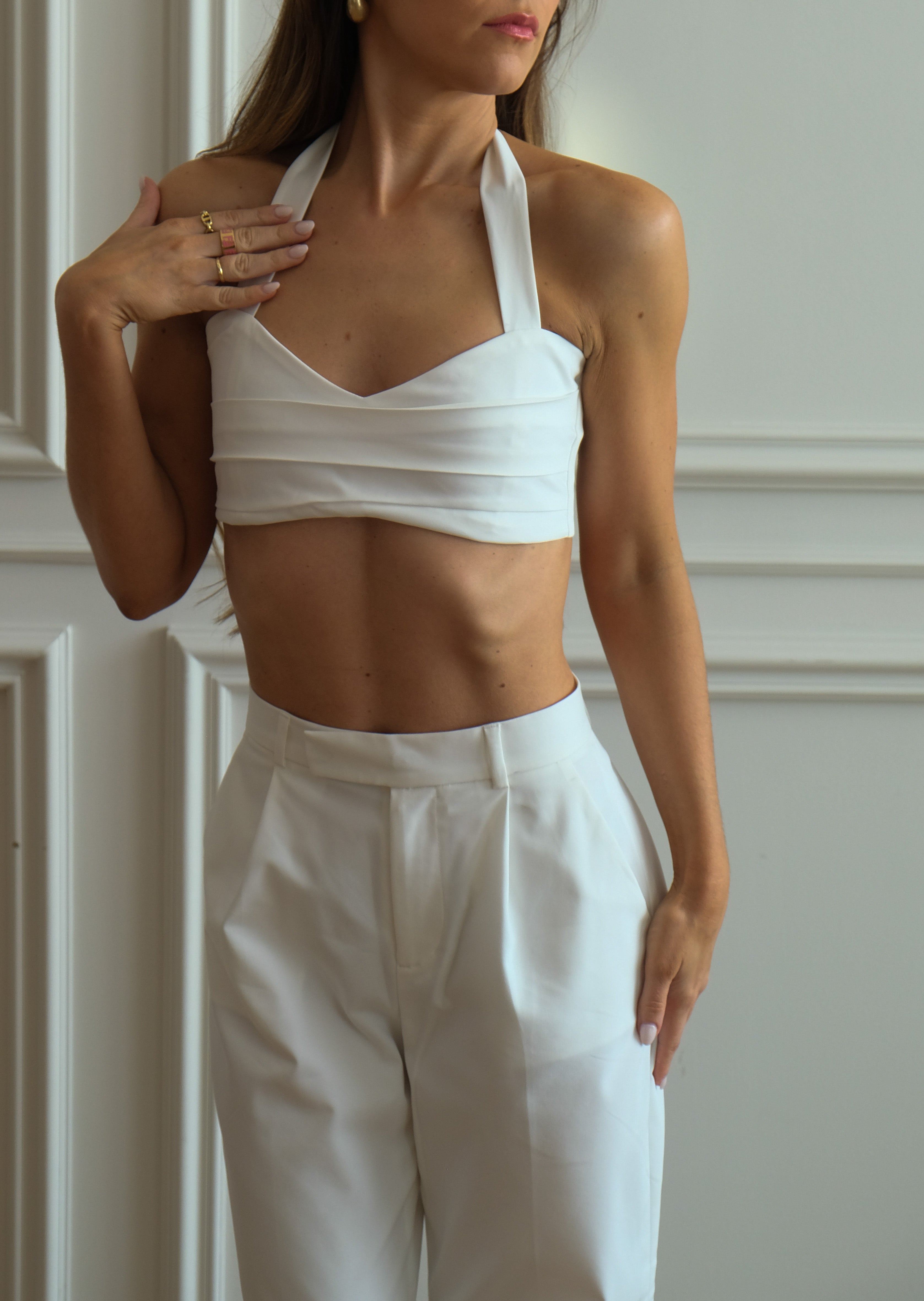 Lucia Pleated Crop Top